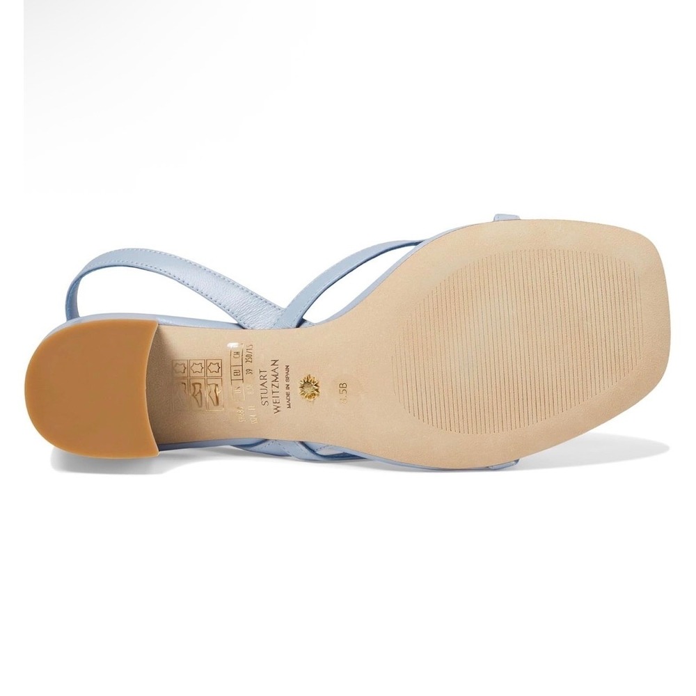 Stuart Weitzman Oasis Slingback Cielo Blue Leather‎ Womens 7.5 Leather Sandals - Picture 9 of 11